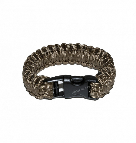 Paracord bracelet with buckle, coyote