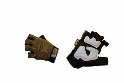 Перчатки Mechanix Wear койот с желтой вст., без пальцев