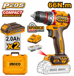 Аккумуляторный шуруповерт 66 Нм 20B, б/щ (5) INGCO CDLI20668 INDUSTRIAL