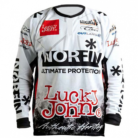 Футболка Norfin & Lucky John белая